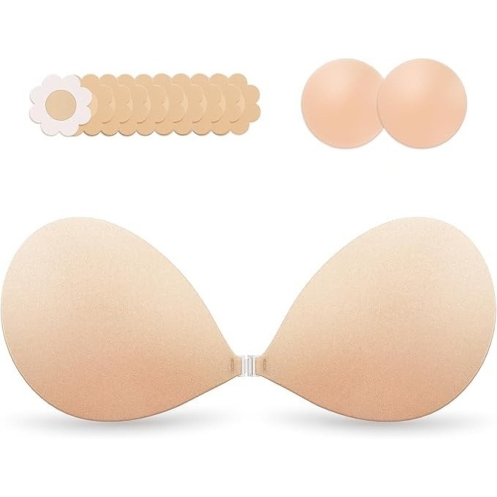 Silicone Self-Adhesive‎ Stick On Push Up Strapless Backless Invisible New